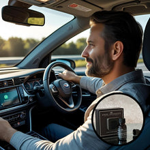 Load image into Gallery viewer, Car Diffuser Black Leather with Brushed Silver Zinc Alloy