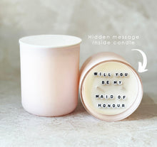 Load image into Gallery viewer, Secret Message Candle (wholesale) - WILL YOU BE MY BRIDESMAID