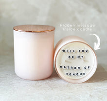 Load image into Gallery viewer, Secret Message Candle (wholesale) - WILL YOU BE MY BRIDESMAID