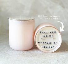 Load image into Gallery viewer, Secret Message Candle (wholesale) - WILL YOU BE MY BRIDESMAID