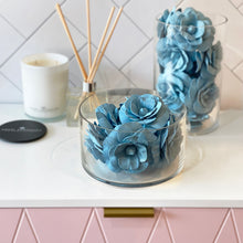 Load image into Gallery viewer, Balsa Wood  Duck Egg Blue Camellia