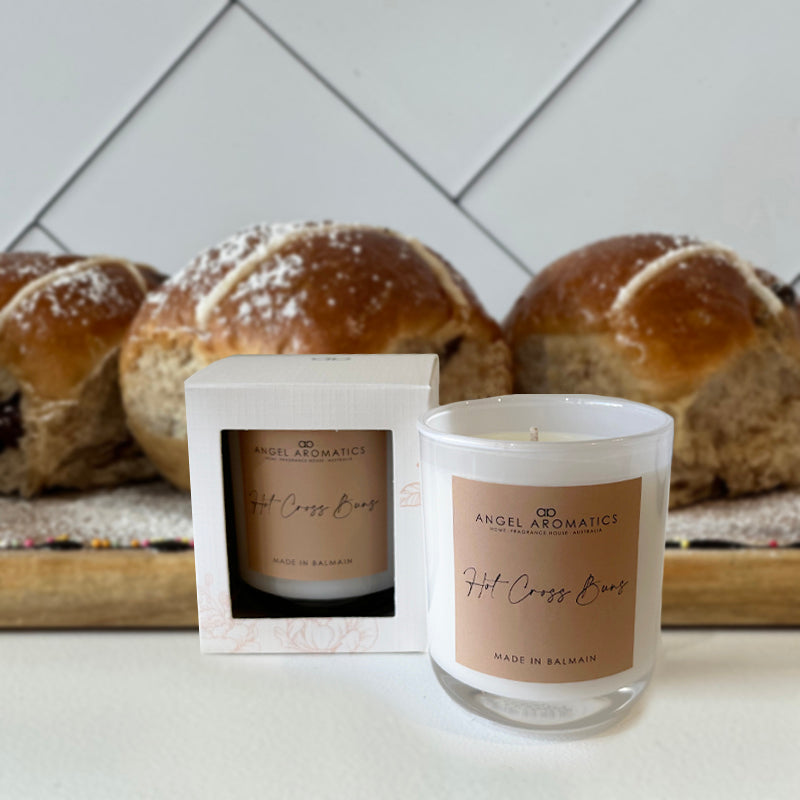 Hot Cross Buns 180g Candle Angel Aromatics Wholesale