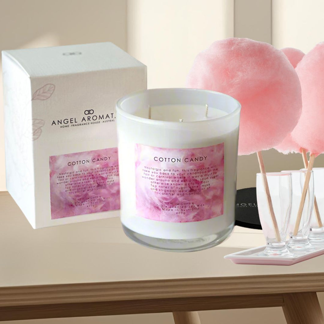 Large Glass Candle  (wholesale) - Cotton Candy