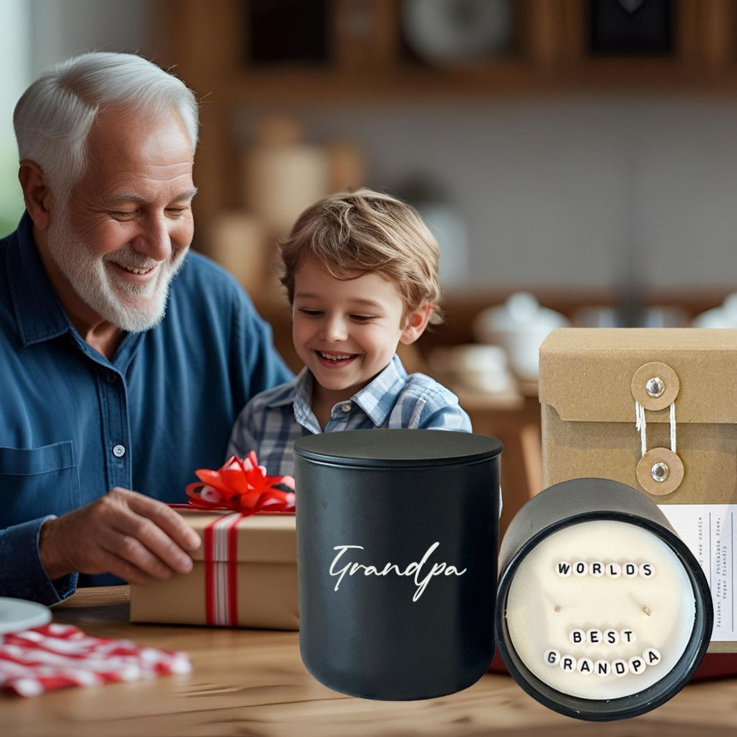 Hidden Message Father's Day Candle - WORLDS BEST GRANDPA