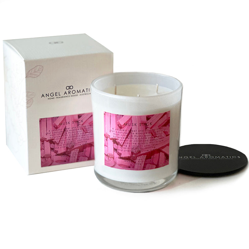 Large Glass Candle NEW SCENT (wholesale) - Musk Stick