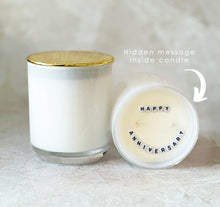 Load image into Gallery viewer, Secret Message Candle (wholesale) - HAPPY ANNIVERSARY
