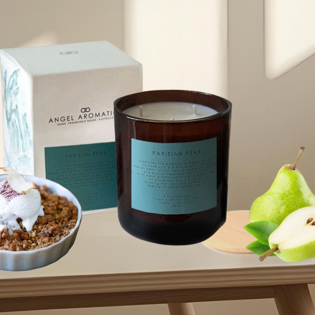 Large Glass Candle (wholesale) - Parisian Pear