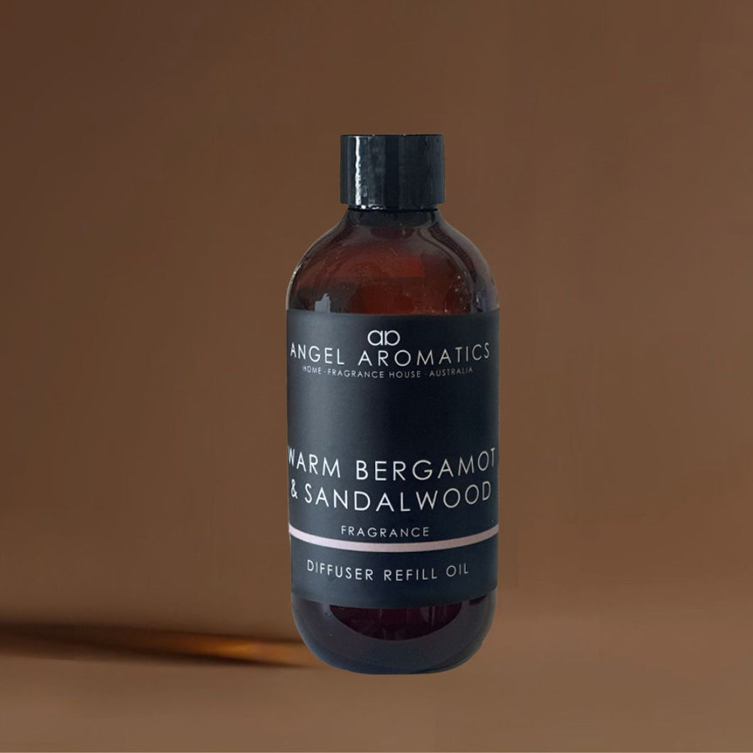 Refill 200ml Diffuser Reed Oil - Warm Bergamot & Sandalwood
