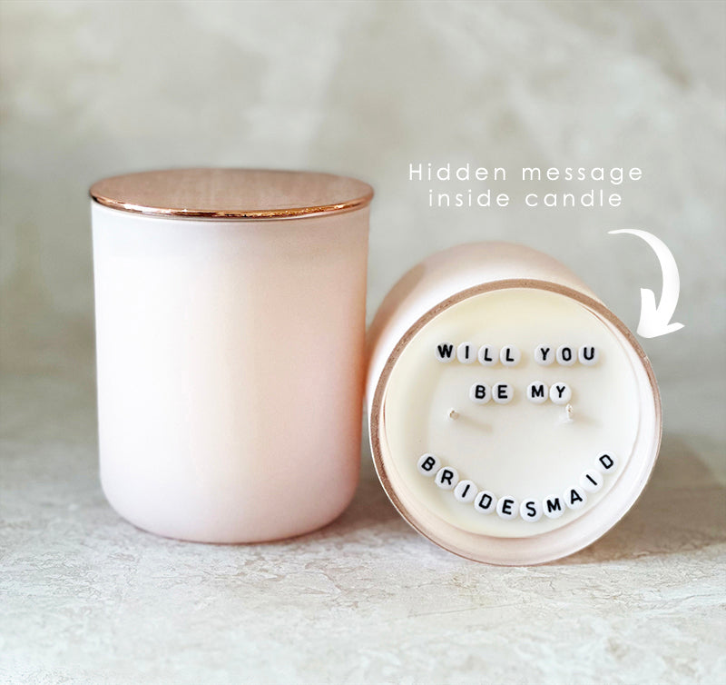 Secret Message Candle (wholesale) - WILL YOU BE MY BRIDESMAID