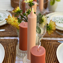 Load image into Gallery viewer, Ribbed Pillar Candles
