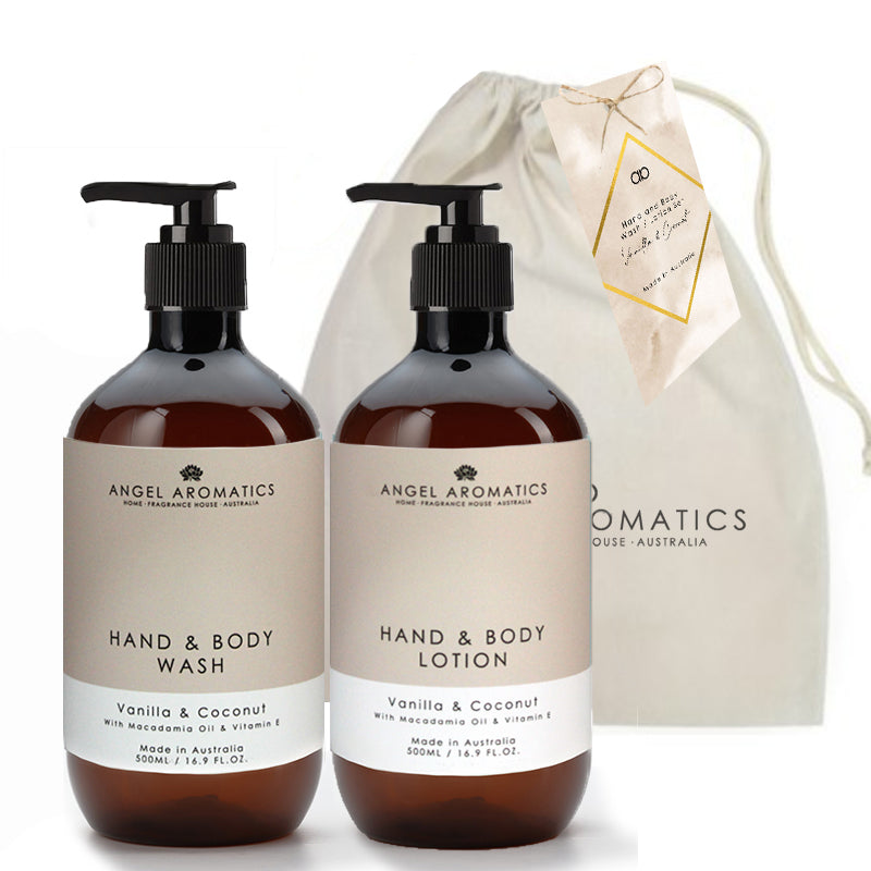 Hand and Body Wash + Lotion 2 x 500ml - Vanilla and Coconut Gift Set