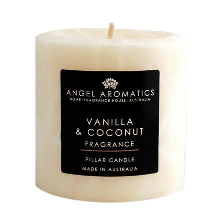 Pillar candles (wholesale) - Vanilla and Coconut-Candles-Angel Aromatics